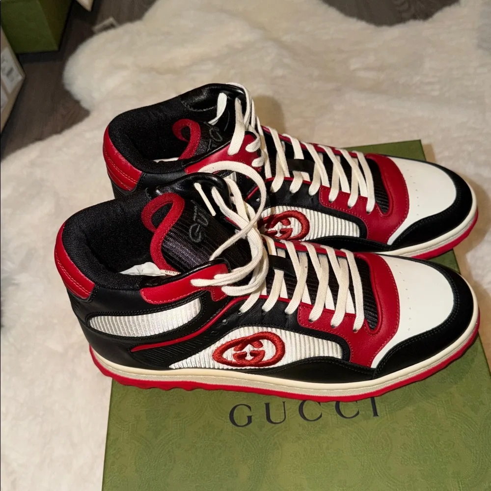 Gucci Men's Bold Red and Black Sneakers